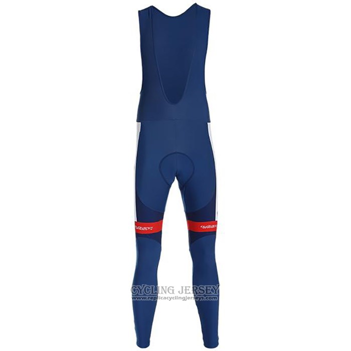 2020 Cycling Jersey Direct Energie Deep Blue Red Long Sleeve And Bib Tight